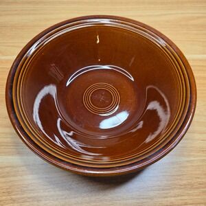 Fiesta Sheffield Amberstone Ironstone Brown 9" Round Large Serving Bowl Vintage